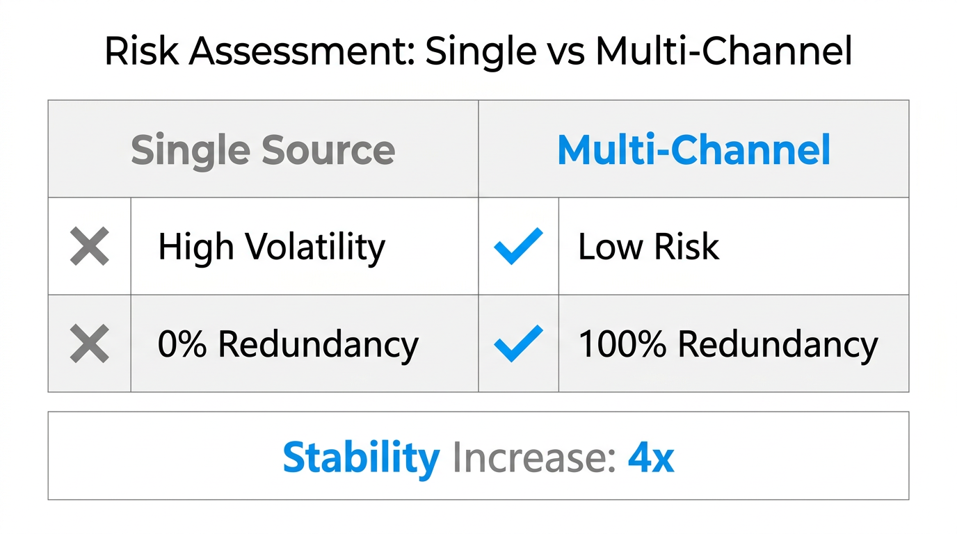 Risk comparison between single-channel and multi-channel acquisition models.