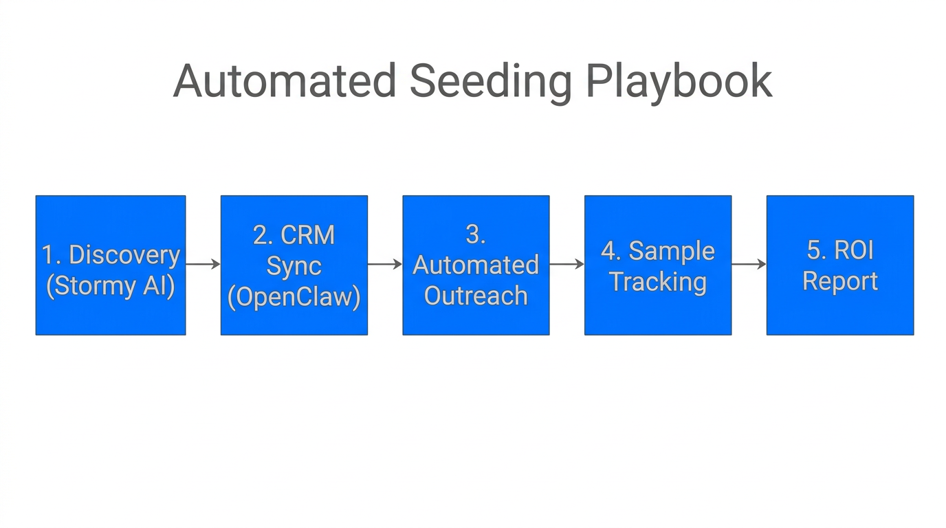 The automated workflow from influencer discovery to ROI reporting.