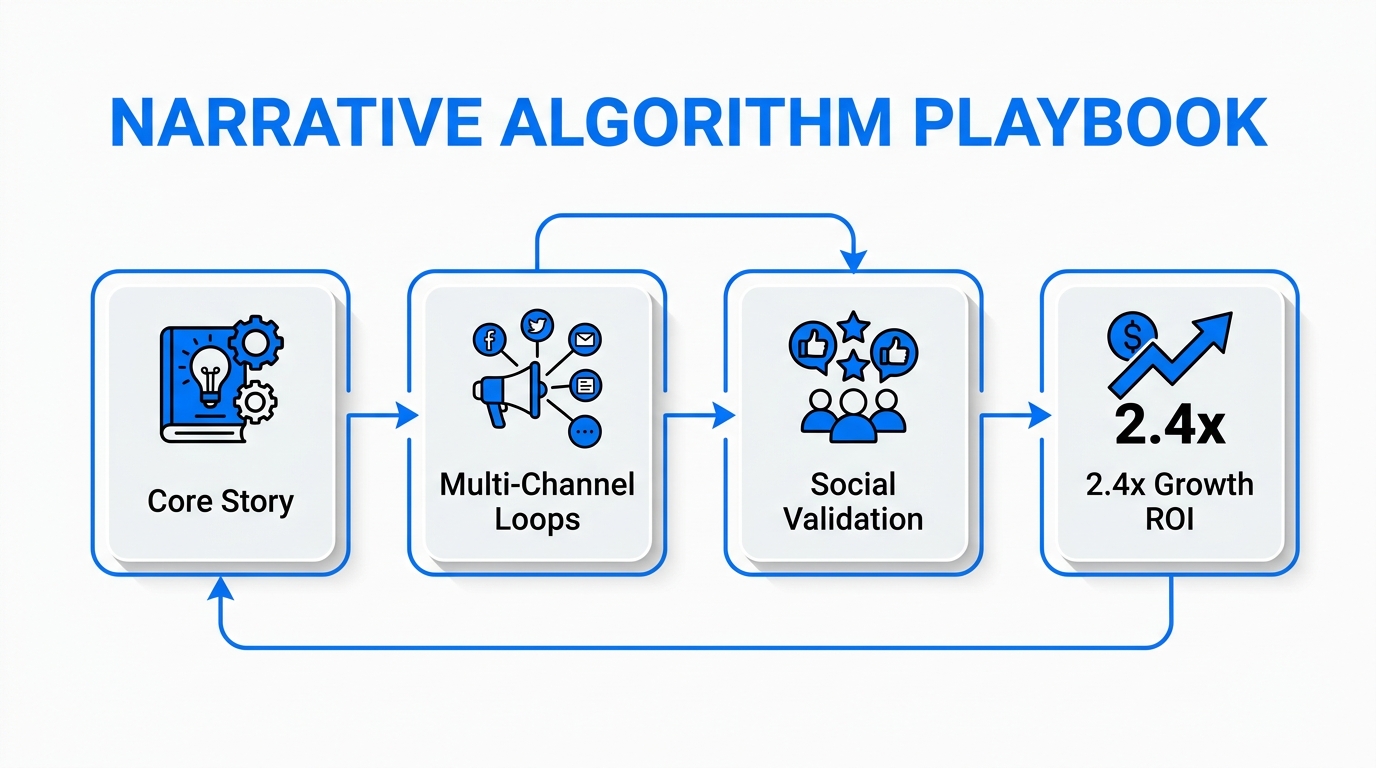 The narrative algorithm workflow for scaling brand growth.