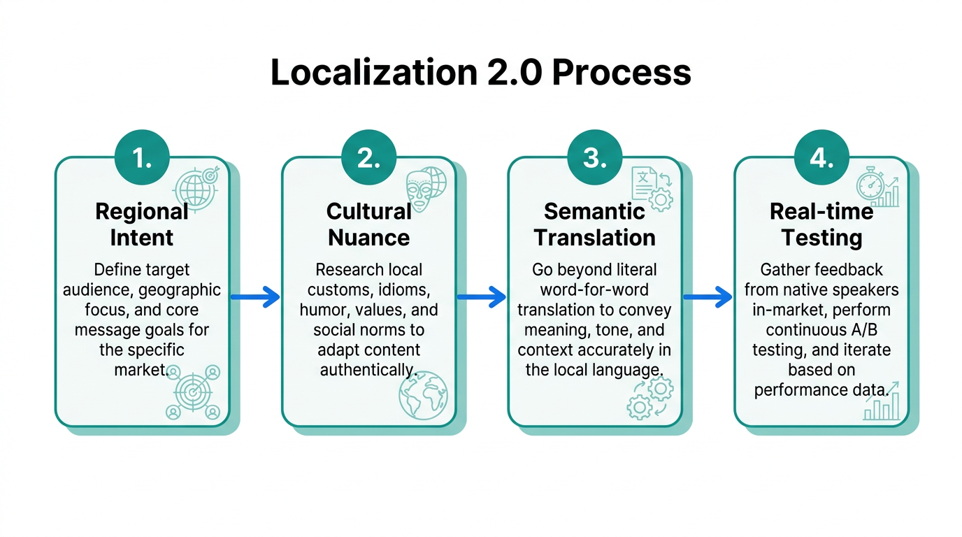 The four-step workflow for modern semantic app localization strategy.
