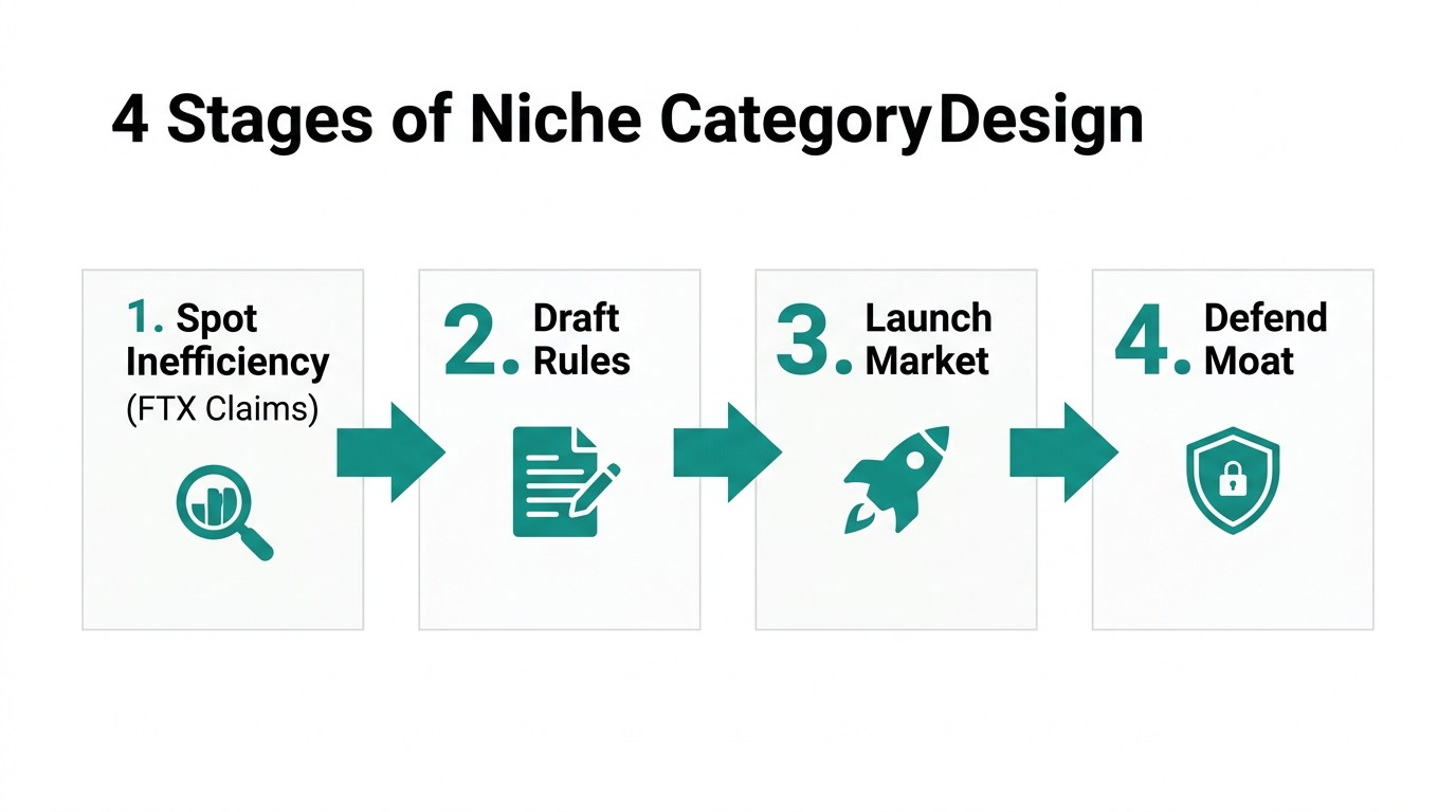 The four-step process for identifying and designing a new market category.