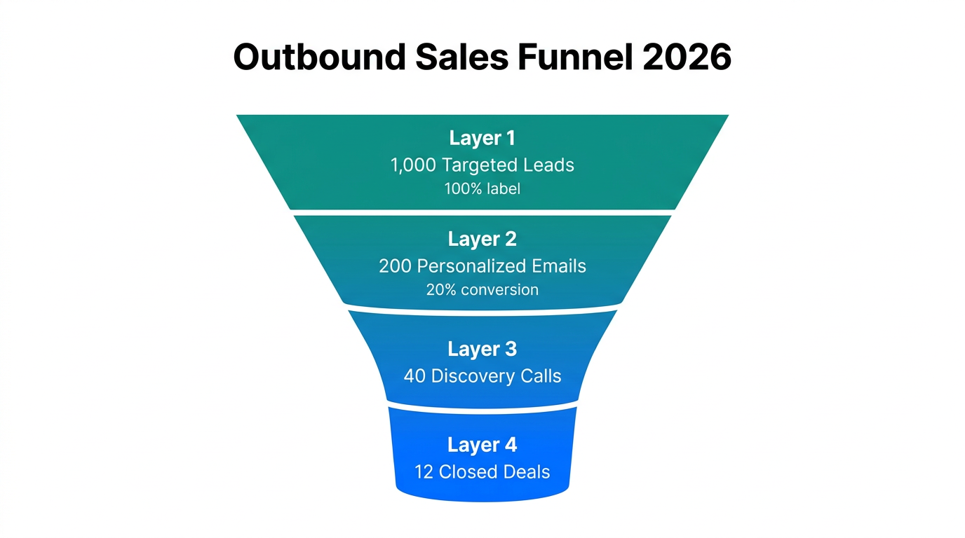 A high-conversion outbound sales funnel for B2B outreach.