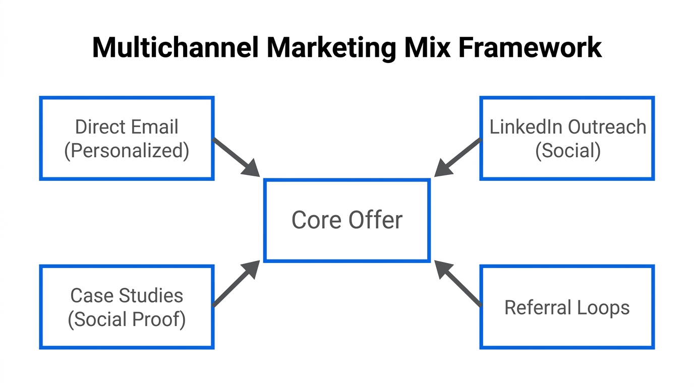 Integrated multichannel framework for scaling custom apparel sales.
