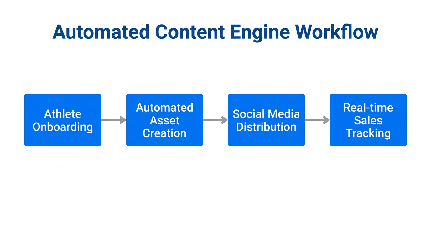 The automated workflow for scaling athlete content and tracking.