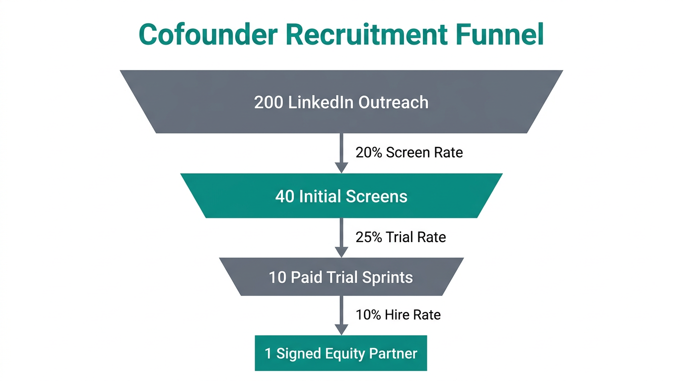 A data-driven funnel for finding and hiring a technical cofounder.