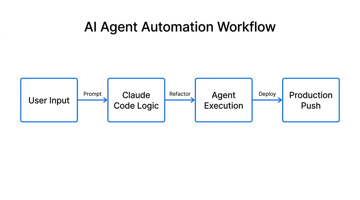 The automated workflow for deploying features using Claude Code and agents.