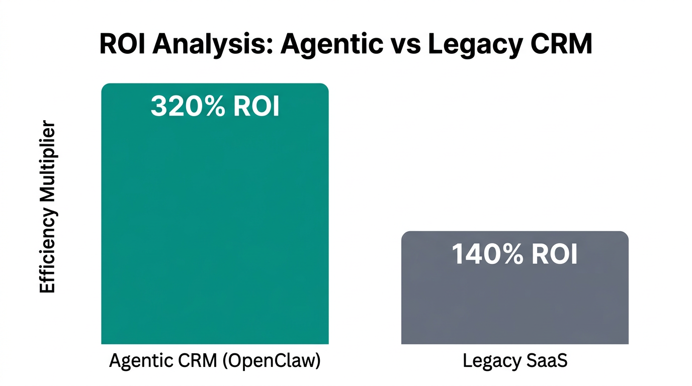 Comparative ROI analysis showing efficiency gains of agentic versus legacy systems.