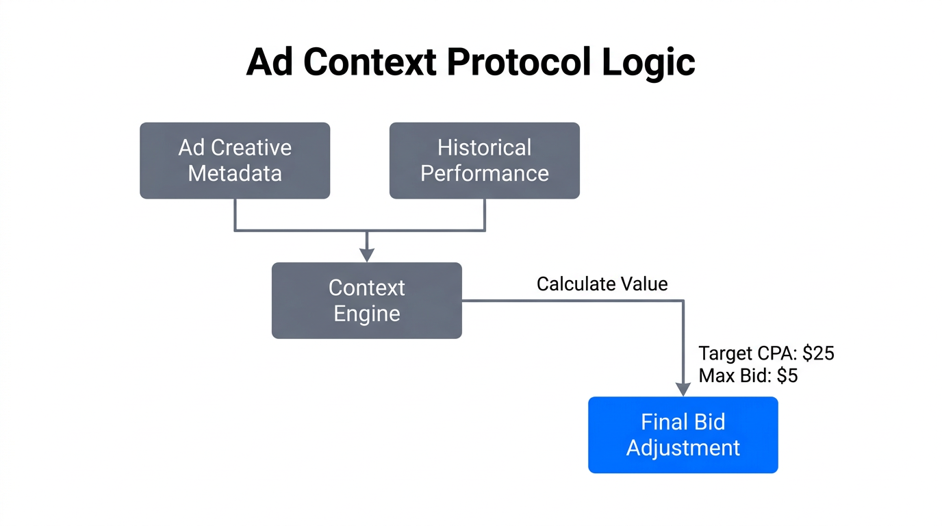 How the Ad Context Protocol processes data for bid optimization.