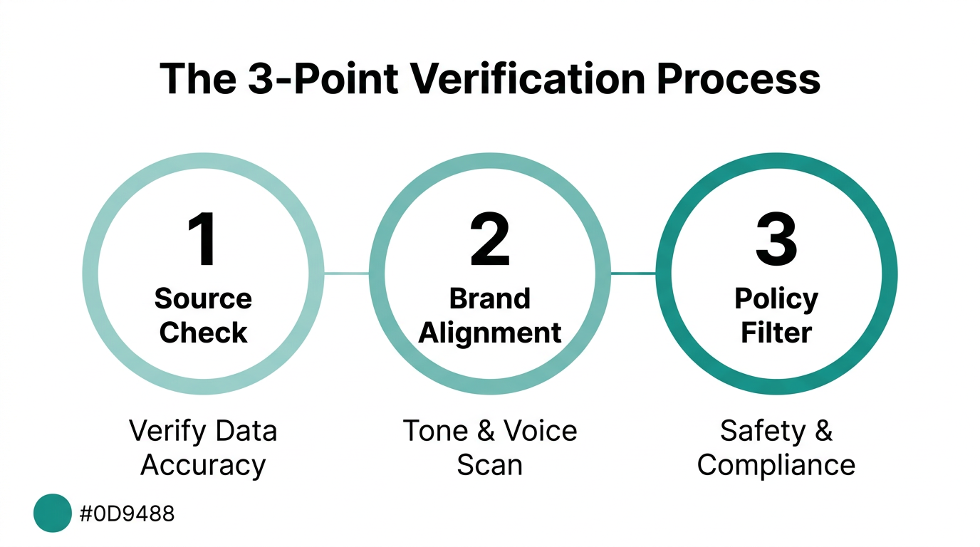 Automated verification steps to ensure quality and brand safety.