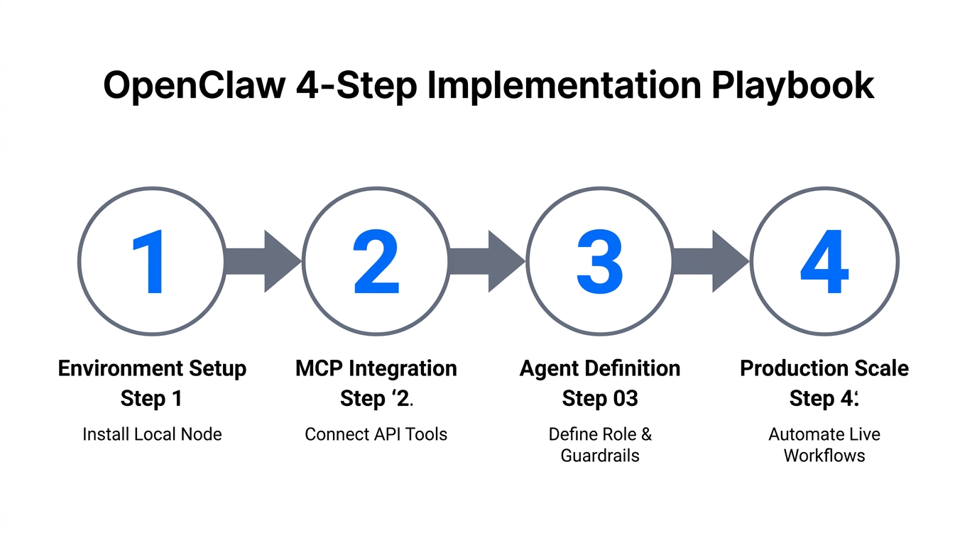 A four-step roadmap for implementing OpenClaw in marketing operations.