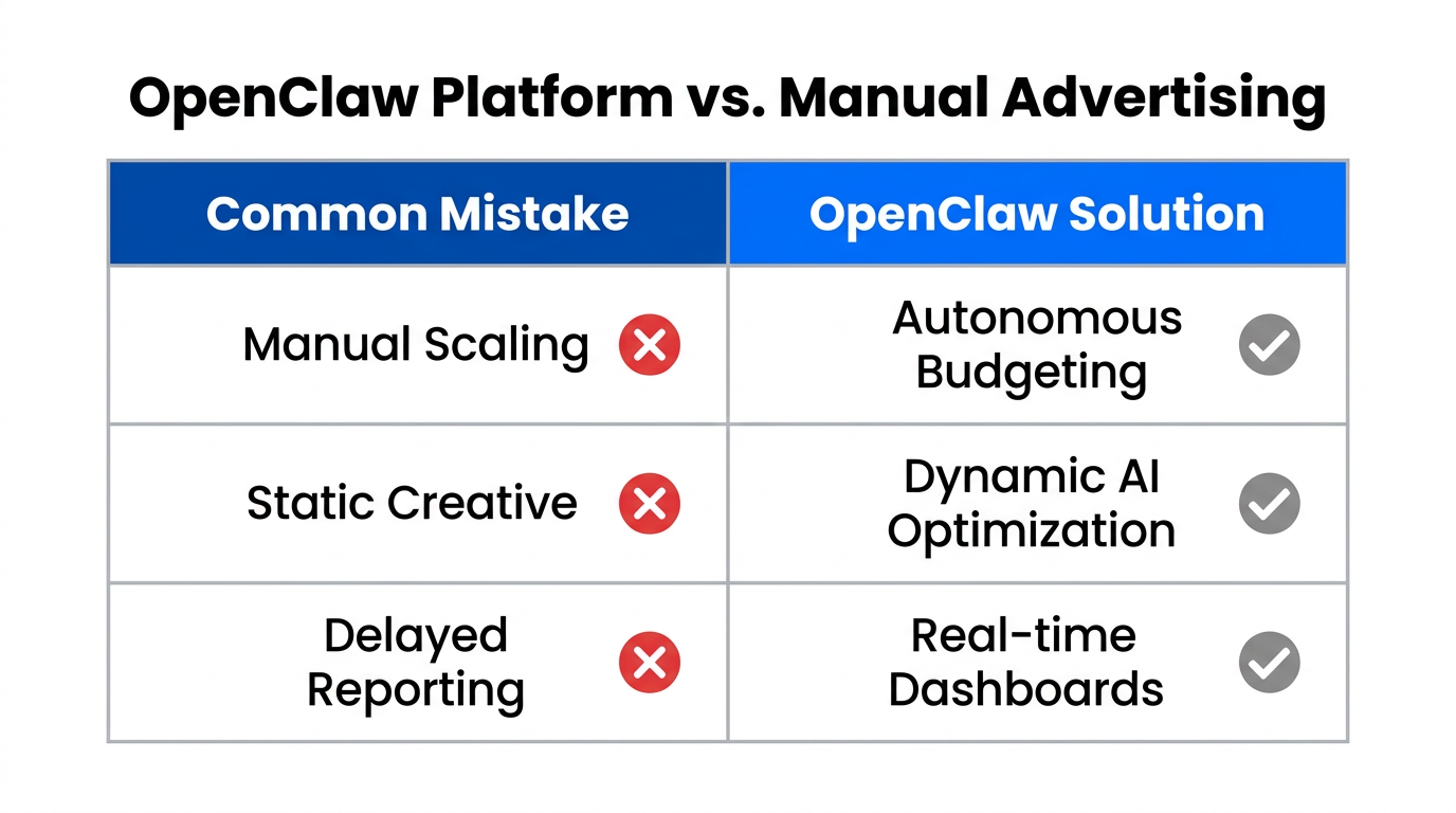 How OpenClaw solves traditional pain points in manual ad management.