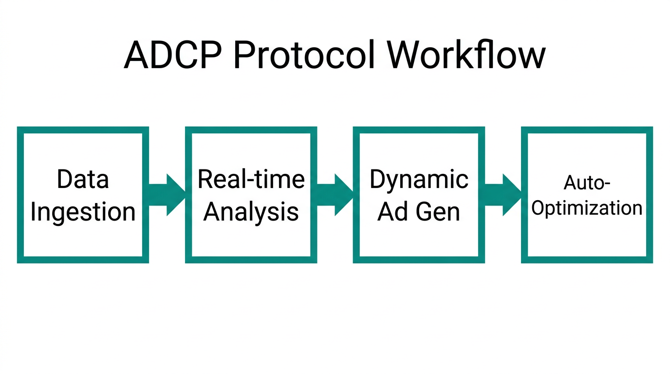 The four-step Agentic-Dynamic Content Protocol (ADCP) workflow.