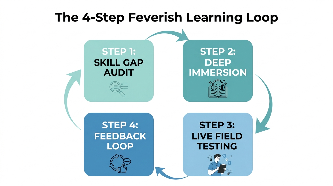 The four-stage continuous learning cycle for high-growth sales teams.