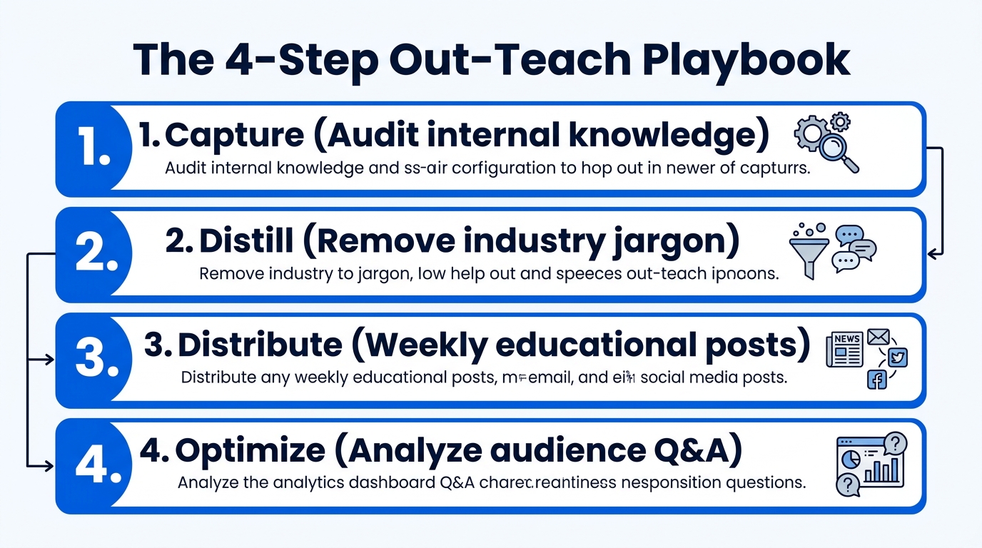 The four-step sequence for executing an Out-Teach marketing strategy.