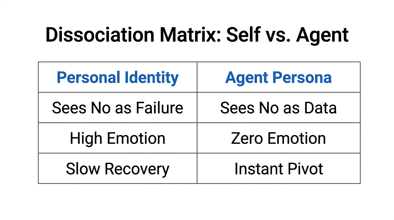 Comparing emotional impact between personal identity and the professional agent persona.