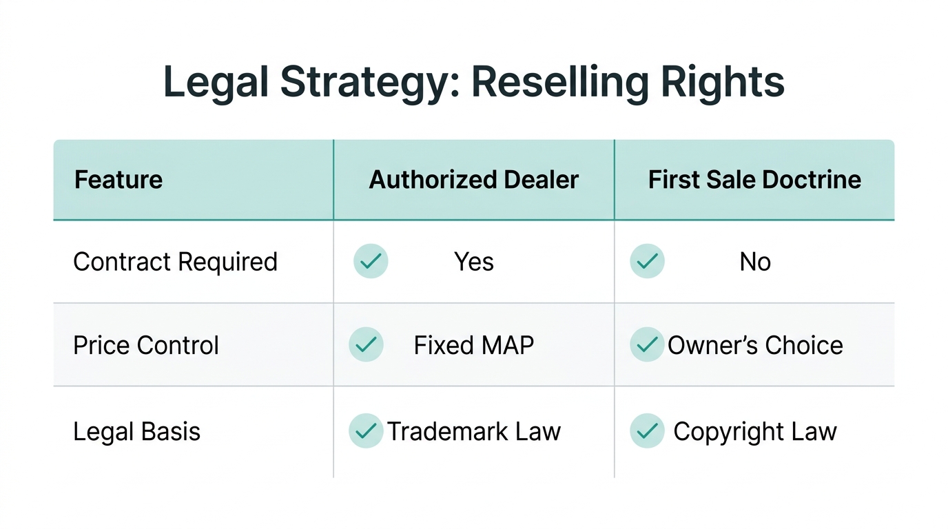 Comparing the legal flexibility of the First Sale Doctrine.