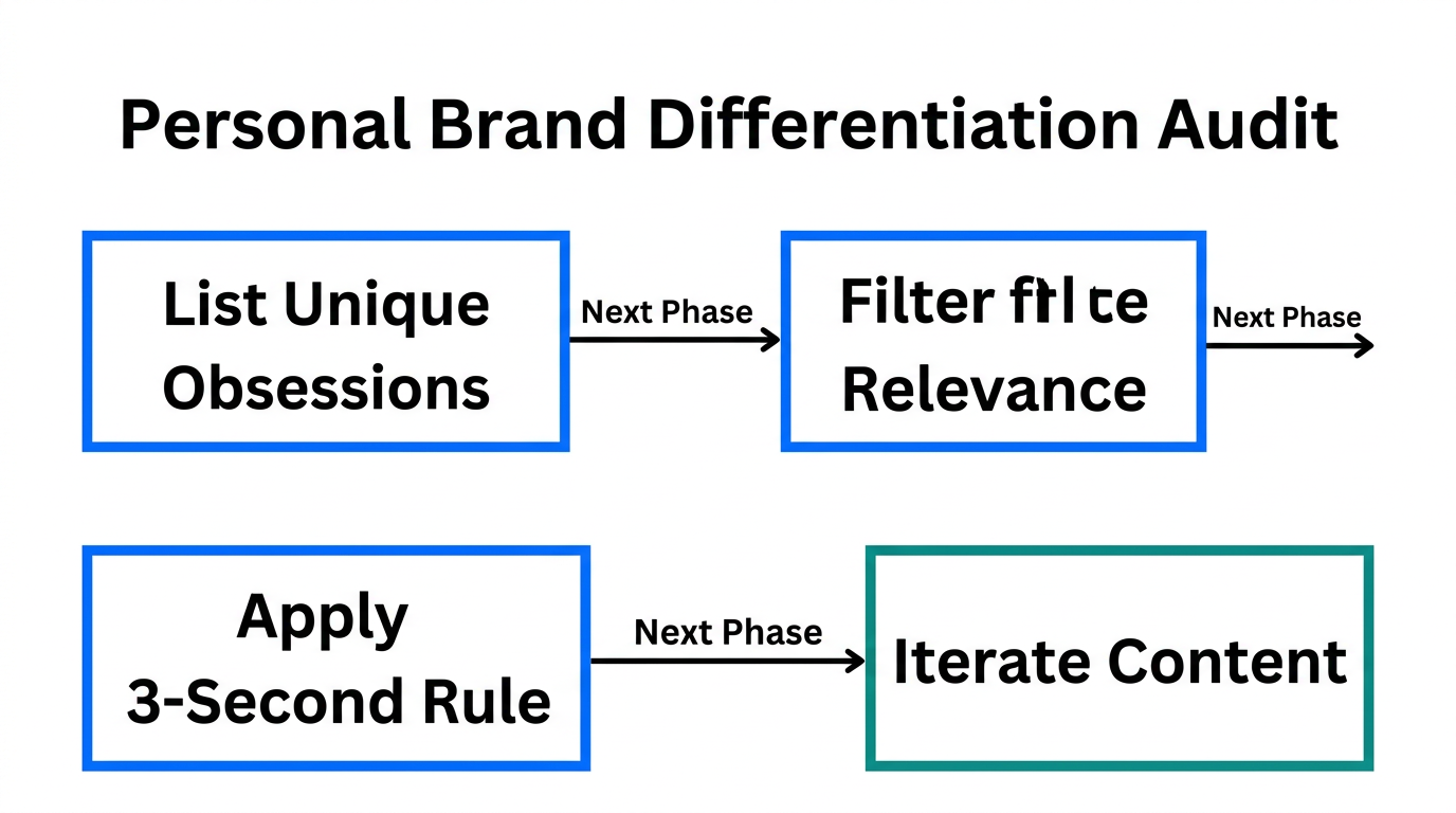 Step-by-step workflow for conducting a personal brand differentiation audit.