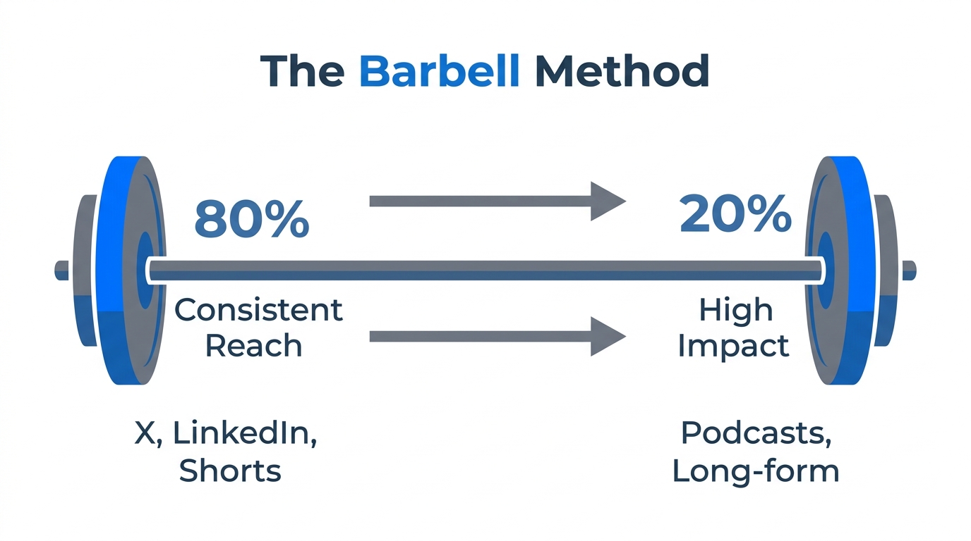 Balancing high-volume distribution with high-impact long-form content.