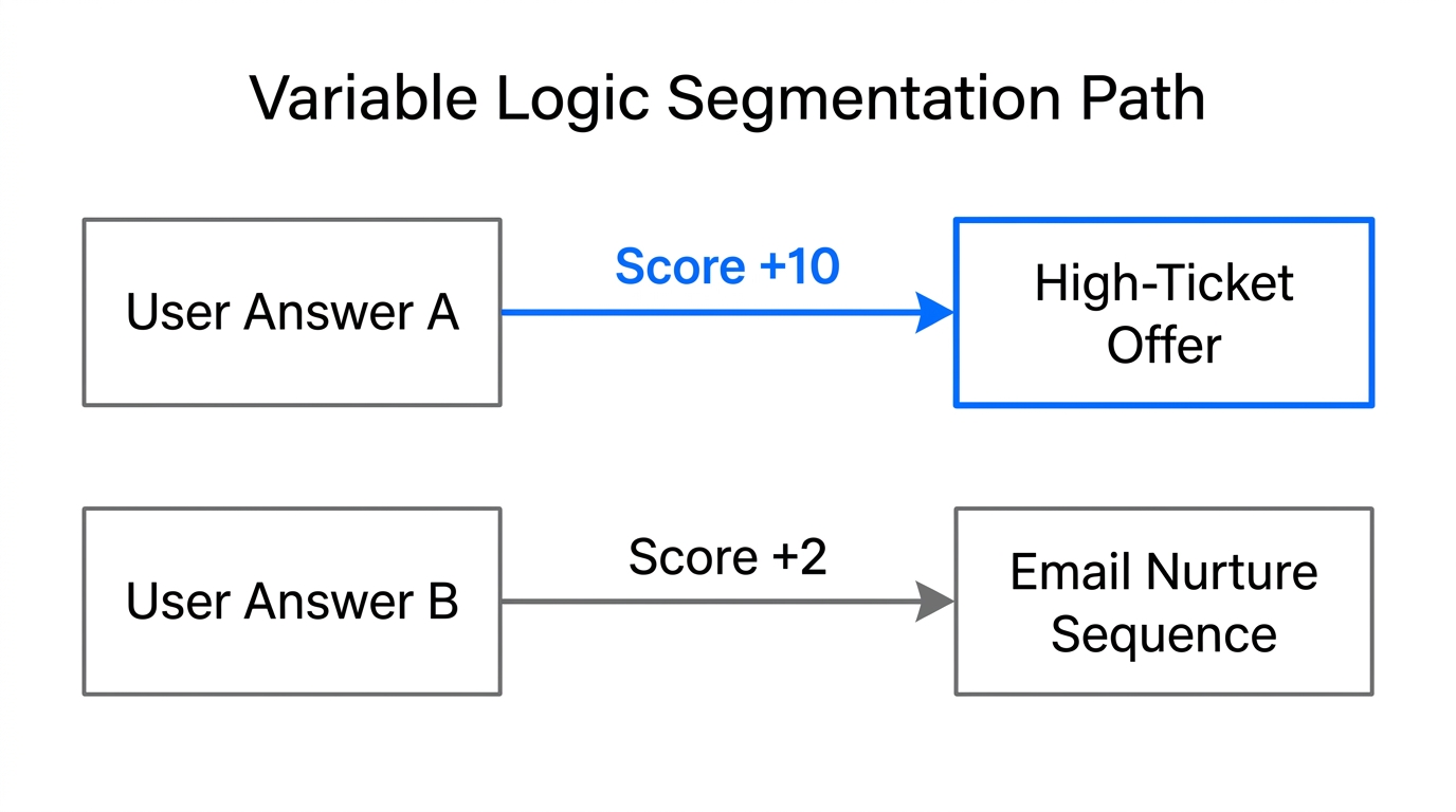 Logic-based branching to segment high-intent leads from general traffic.