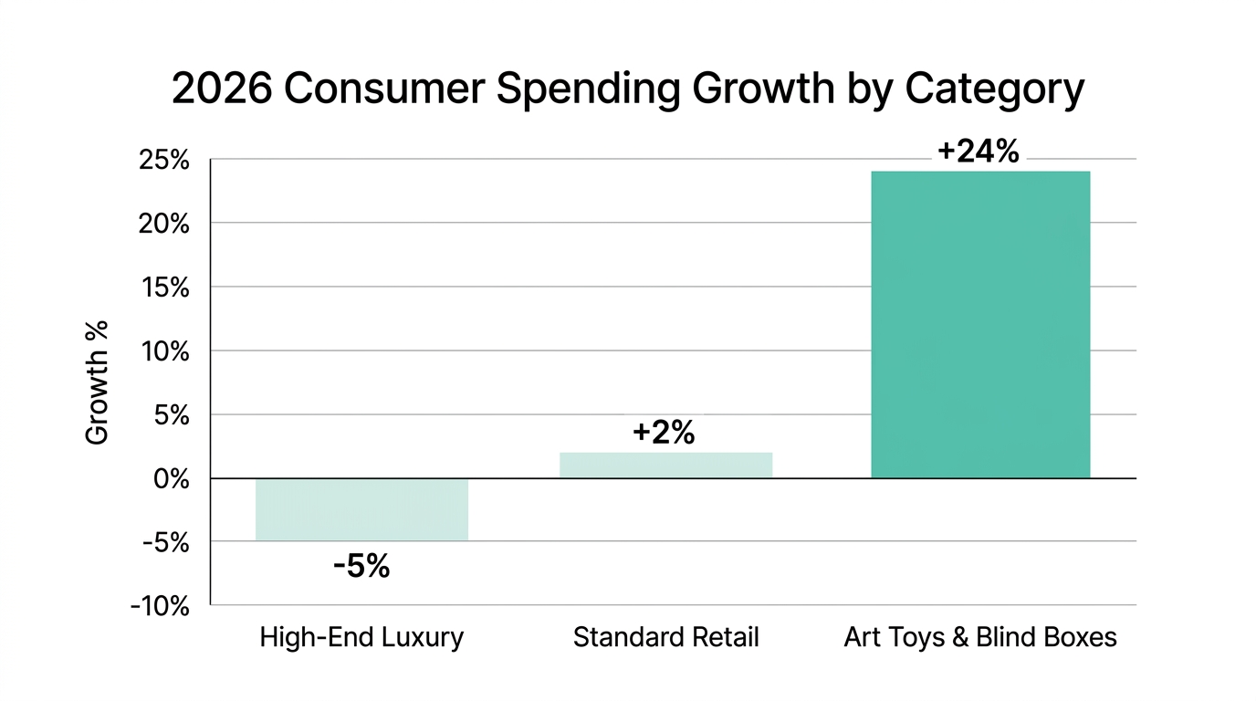 Projected 2026 growth showing the 'lipstick effect' in collectible toys.