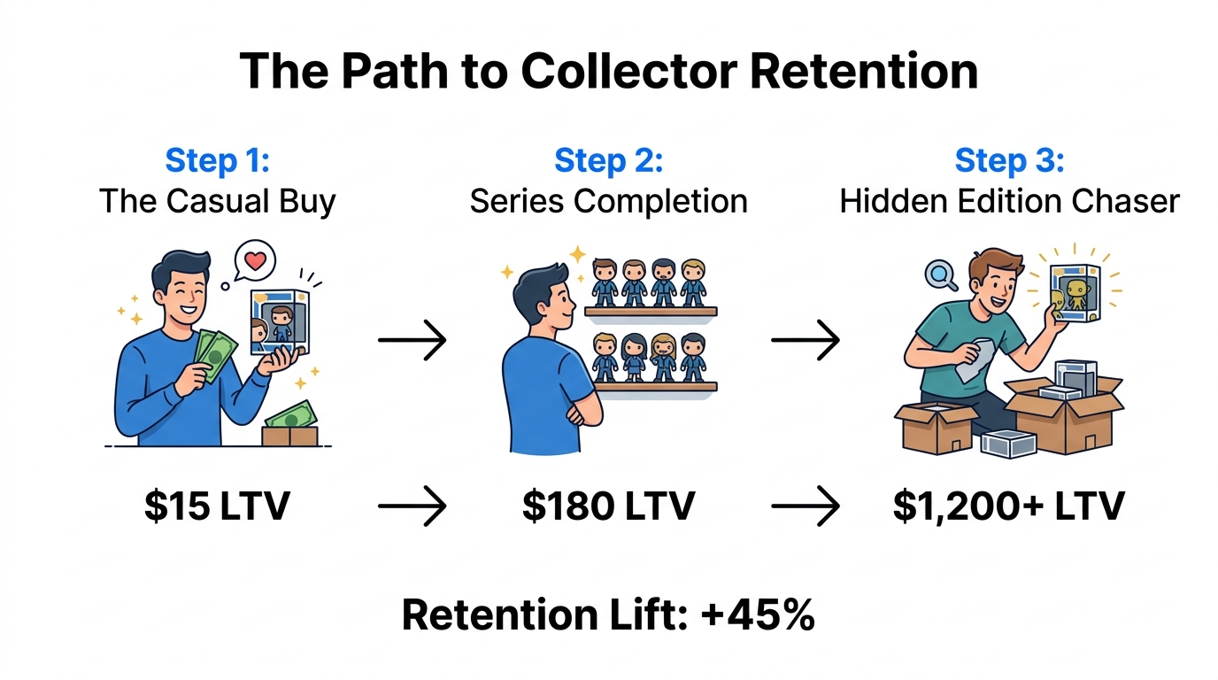 How blind box sets scale customer lifetime value over time.