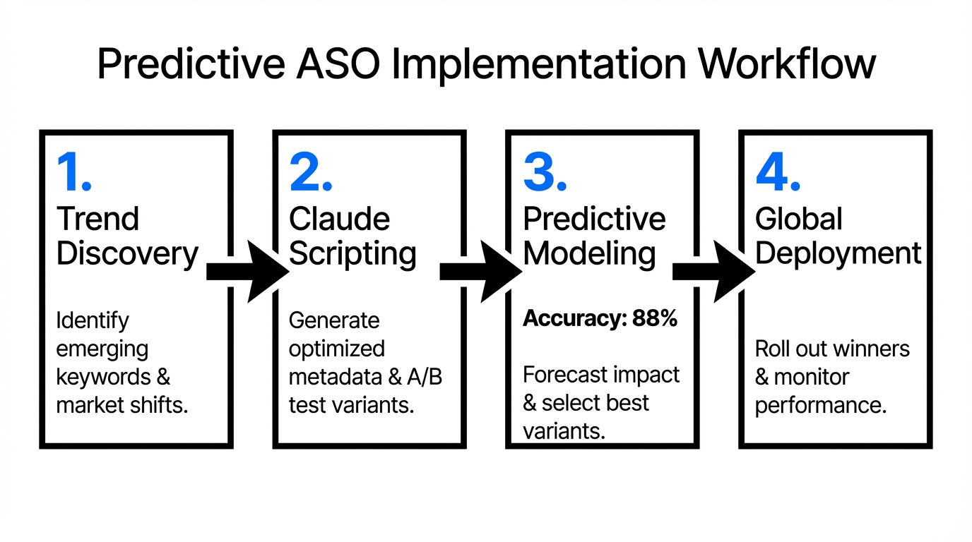 Four-step predictive ASO workflow for scaling app growth.