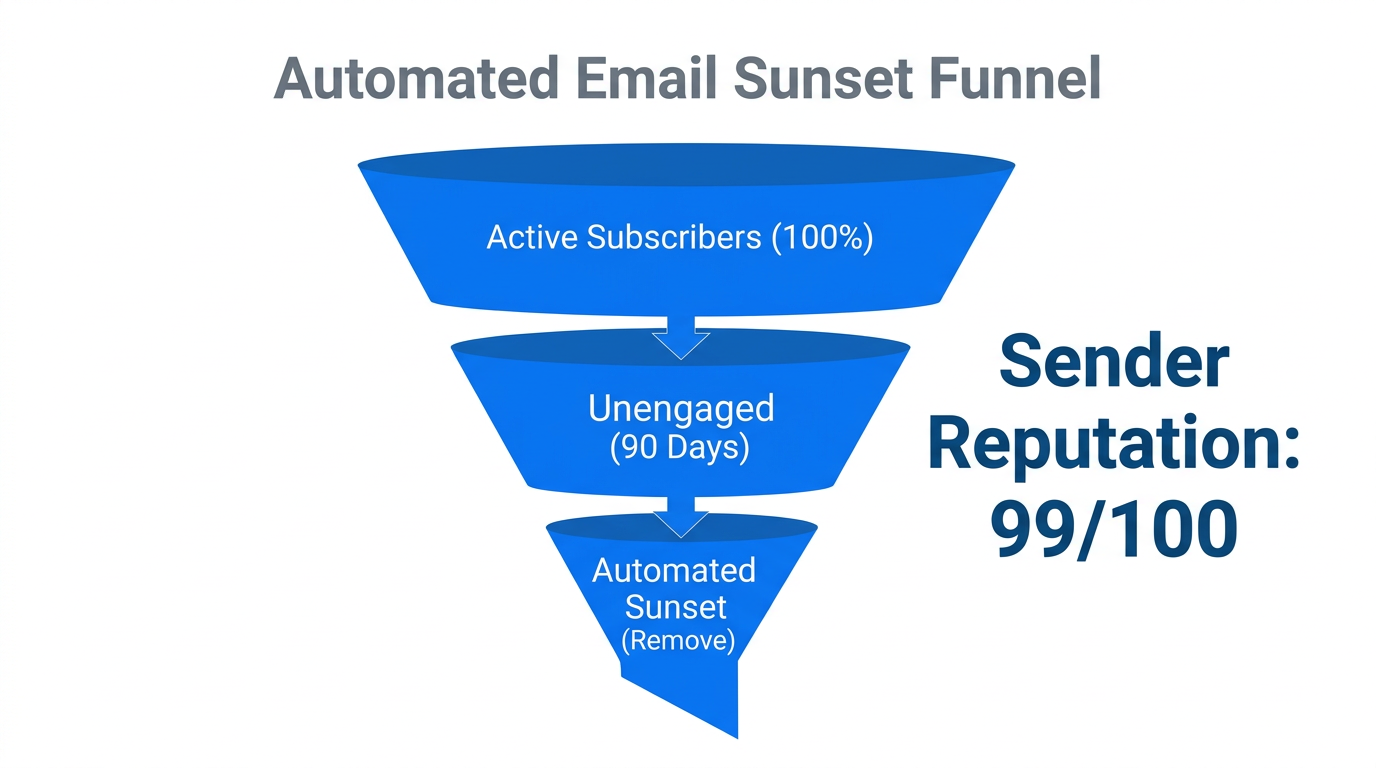 Using automated sunsetting to maintain high email sender reputation scores.