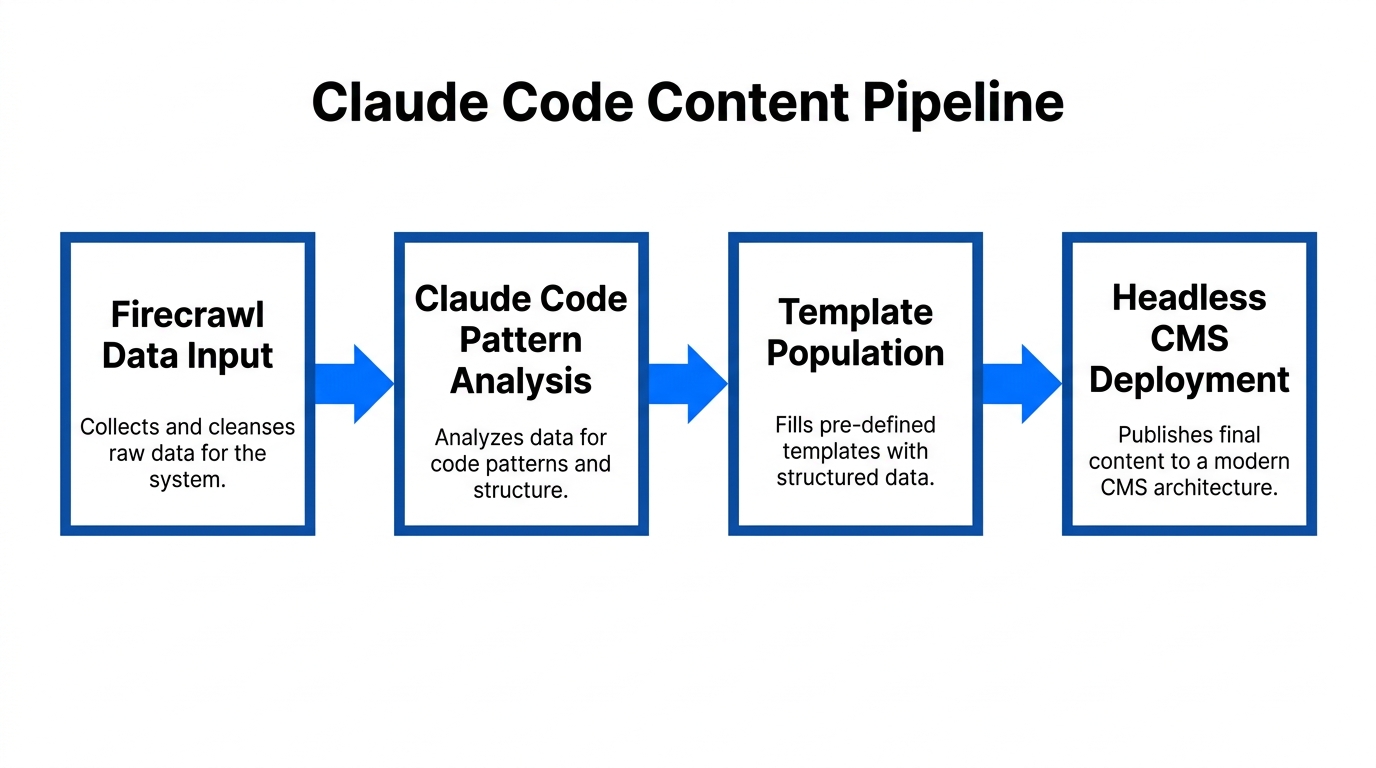 The automated workflow for generating pSEO pages using Claude Code.