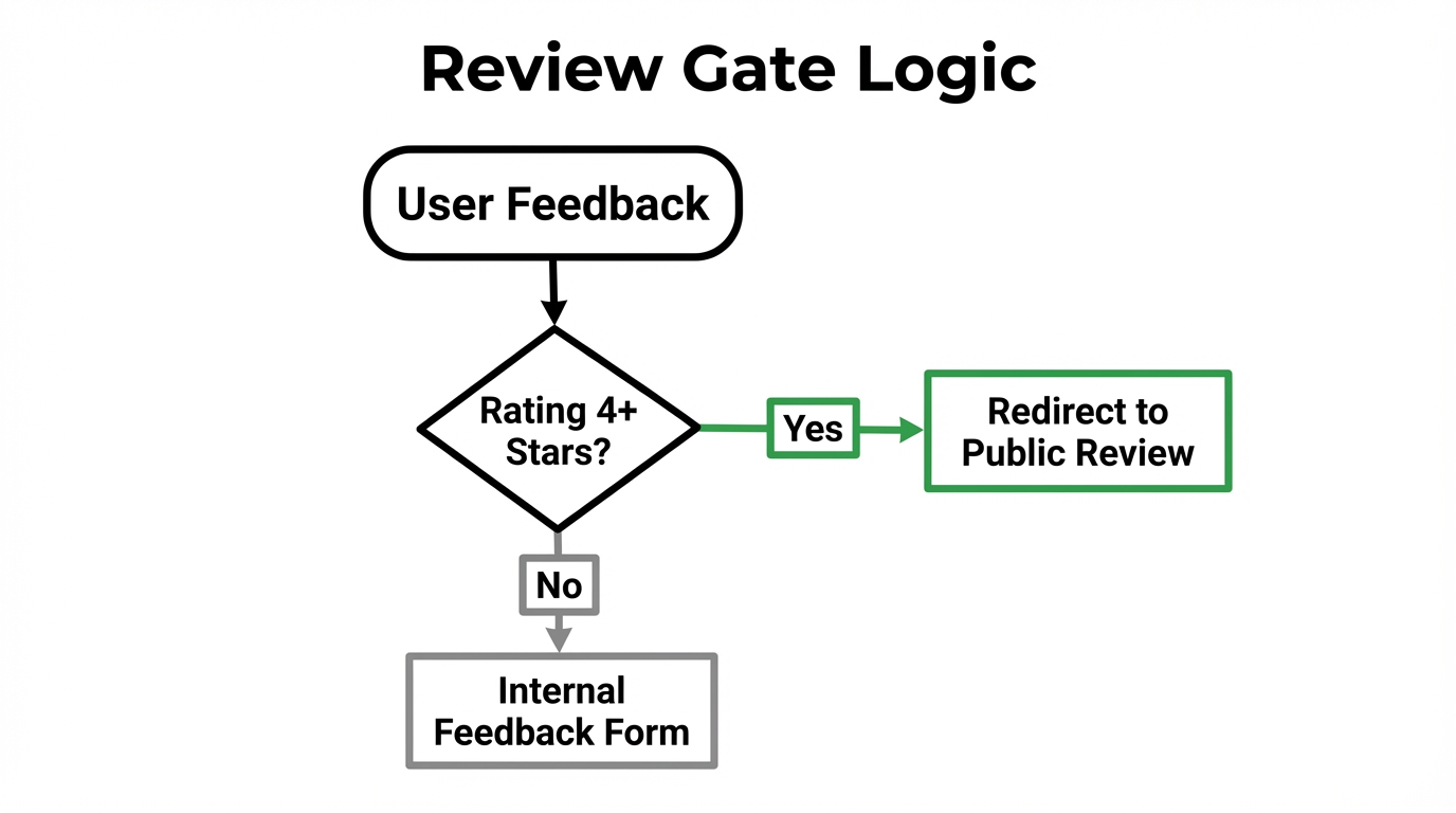 Automated logic for filtering customer reviews to protect brand reputation.