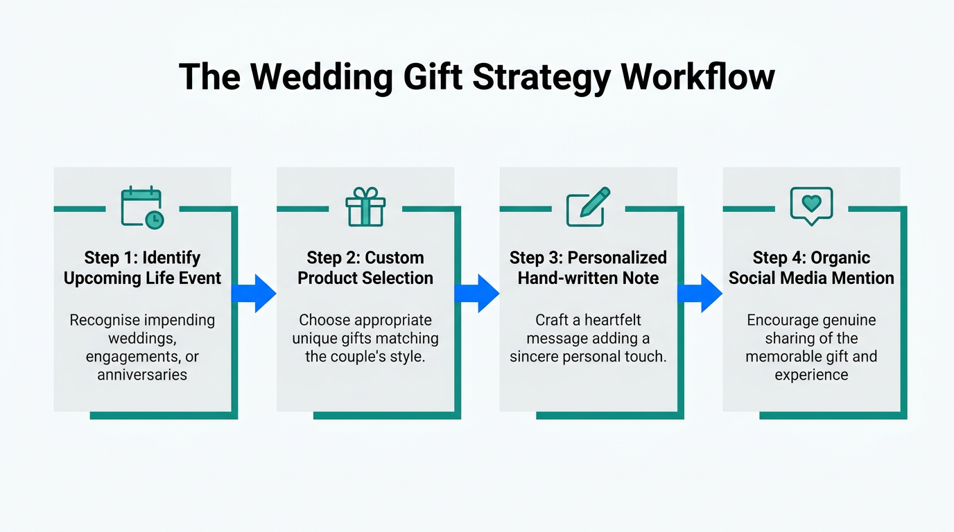 The four-step process for QALO's personalized influencer gifting strategy.