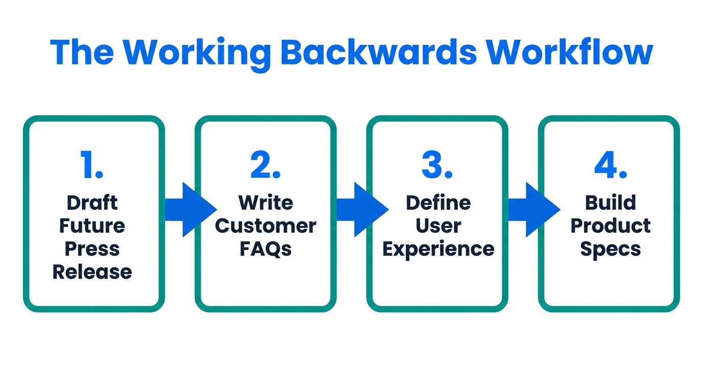 The four-step process for engineering a product backwards from a headline.