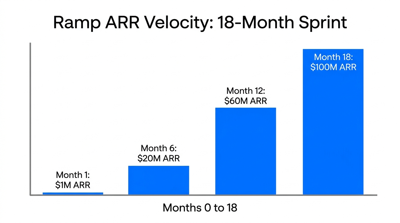 Rapid ARR growth trajectory from $1M to $100M in 18 months.