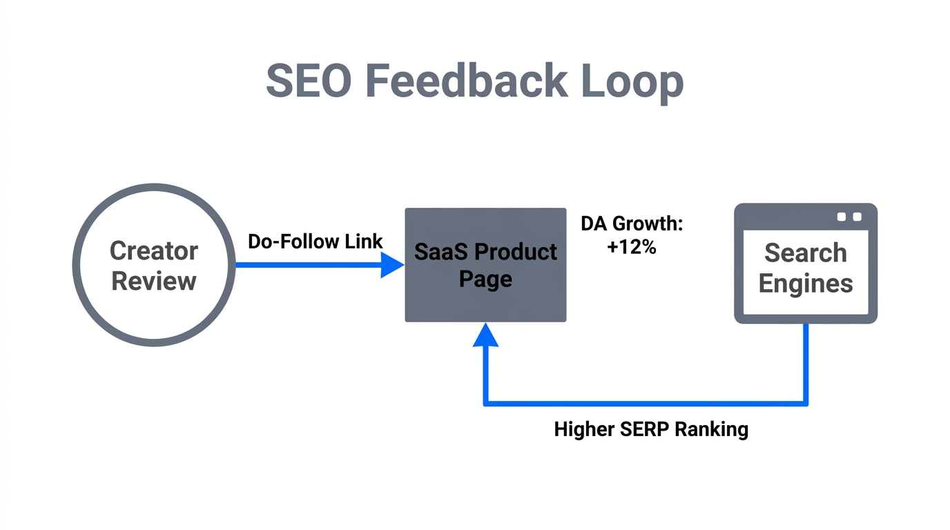 How influencer content generates SEO backlinks and improves search rankings.