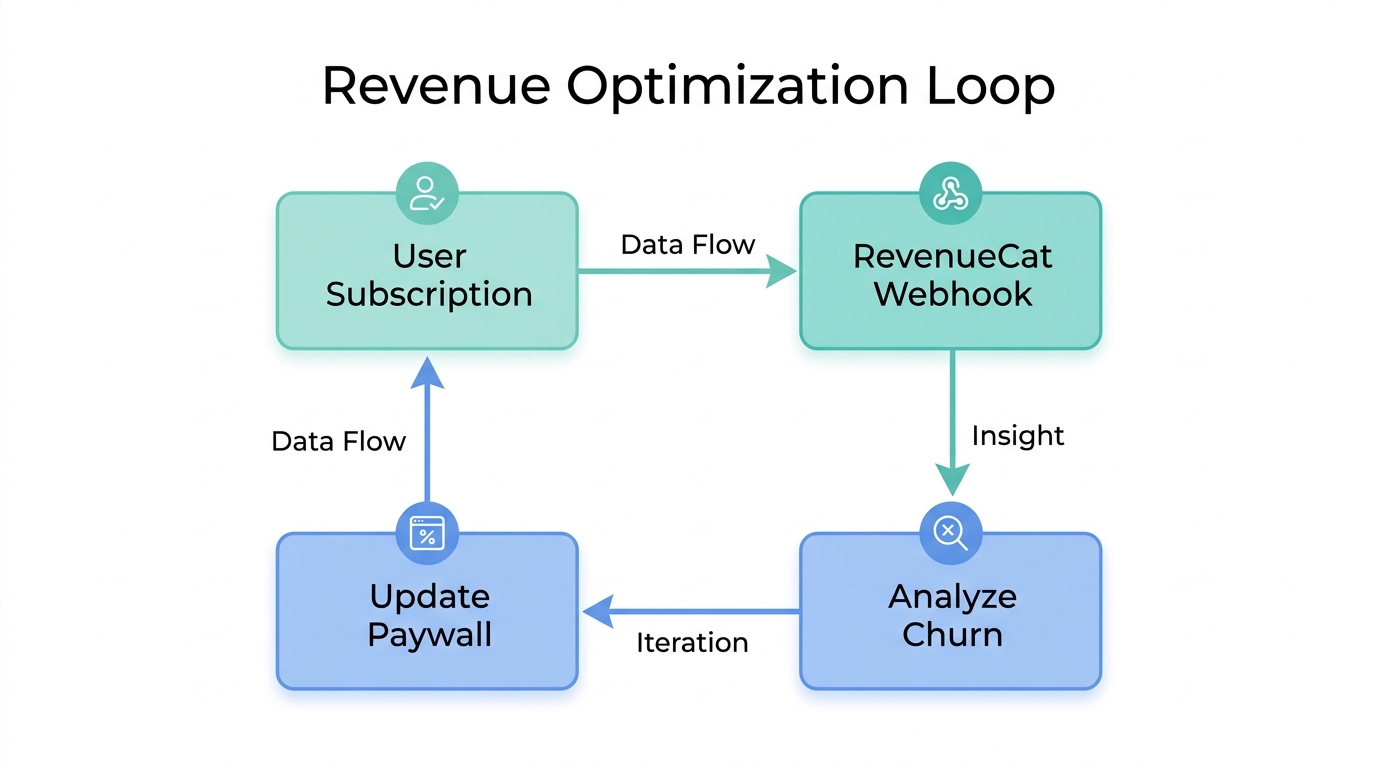 The continuous feedback loop for real-time app revenue optimization.