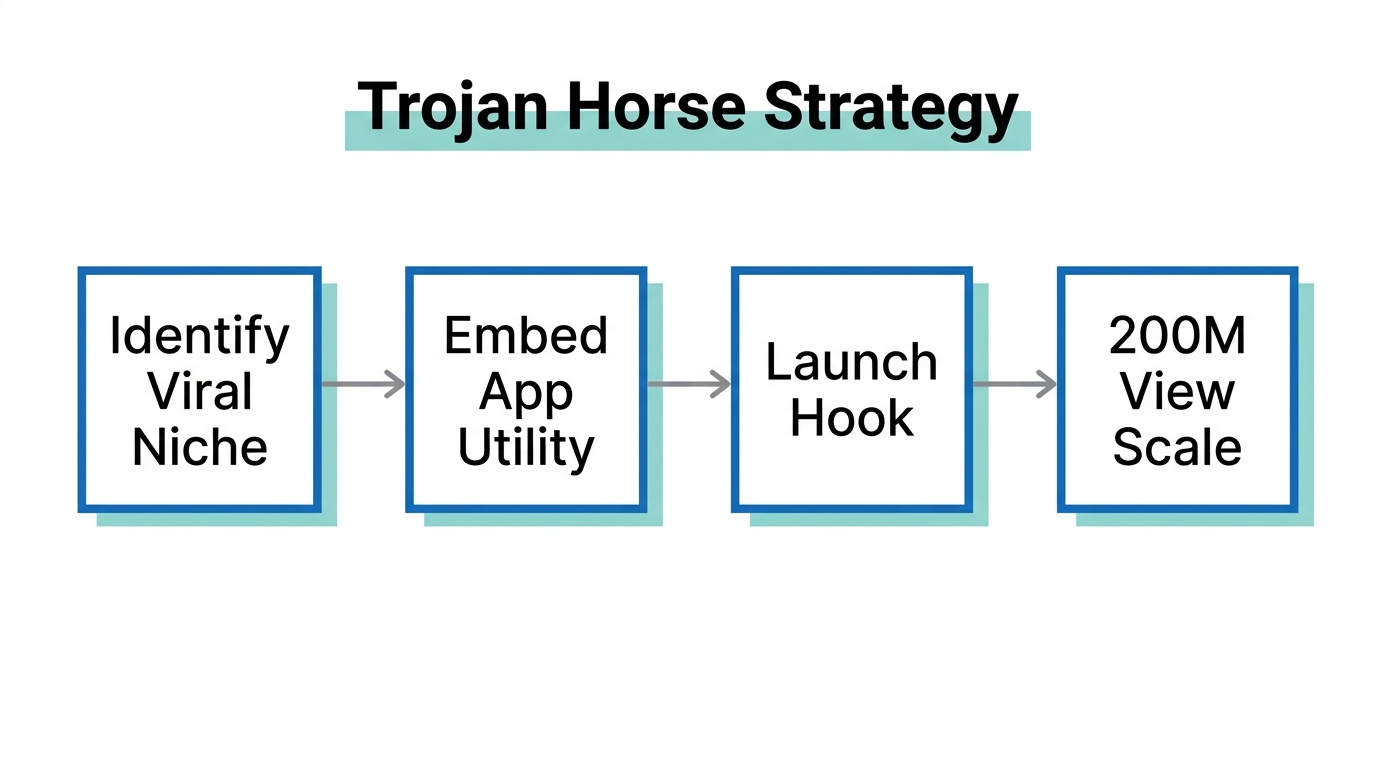 The workflow for embedding utility into viral content formats.