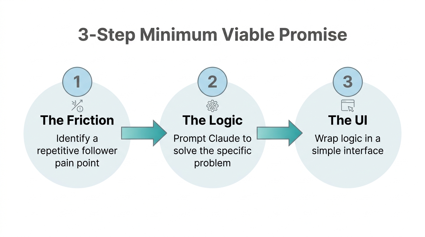 The three-step process for building a minimum viable promise.