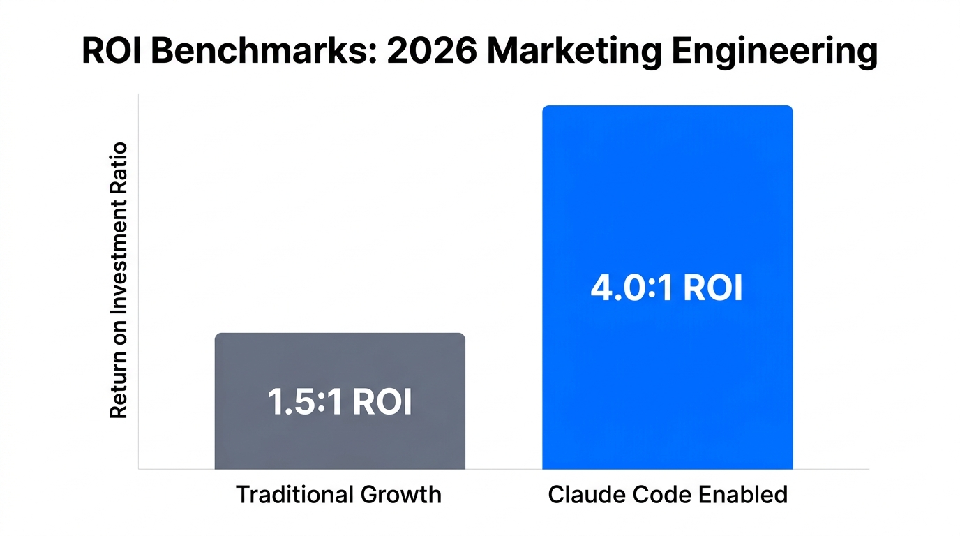 Comparison of ROI between traditional growth and Claude Code agentic systems.