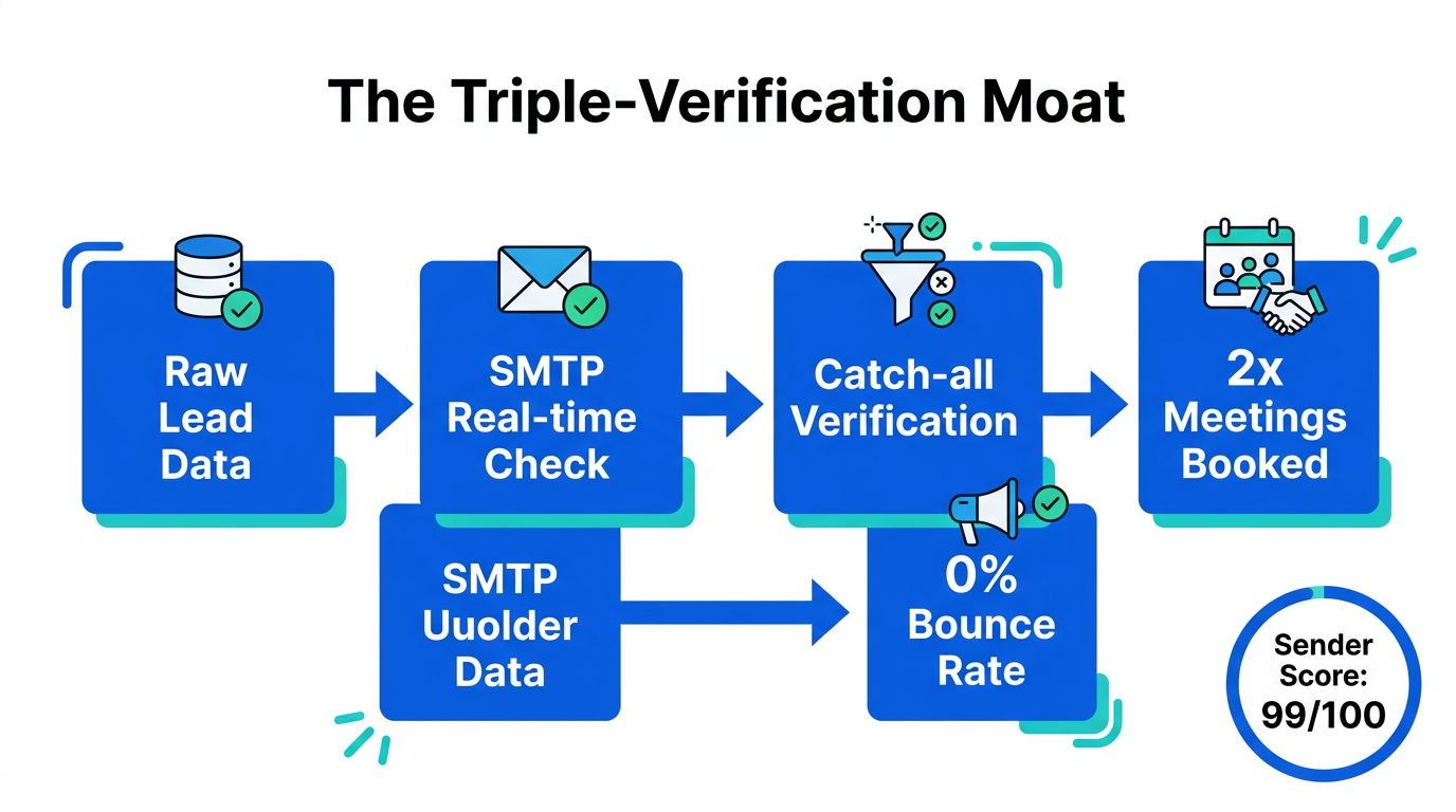 How triple-verification maximizes deliverability and increases meeting booking rates.