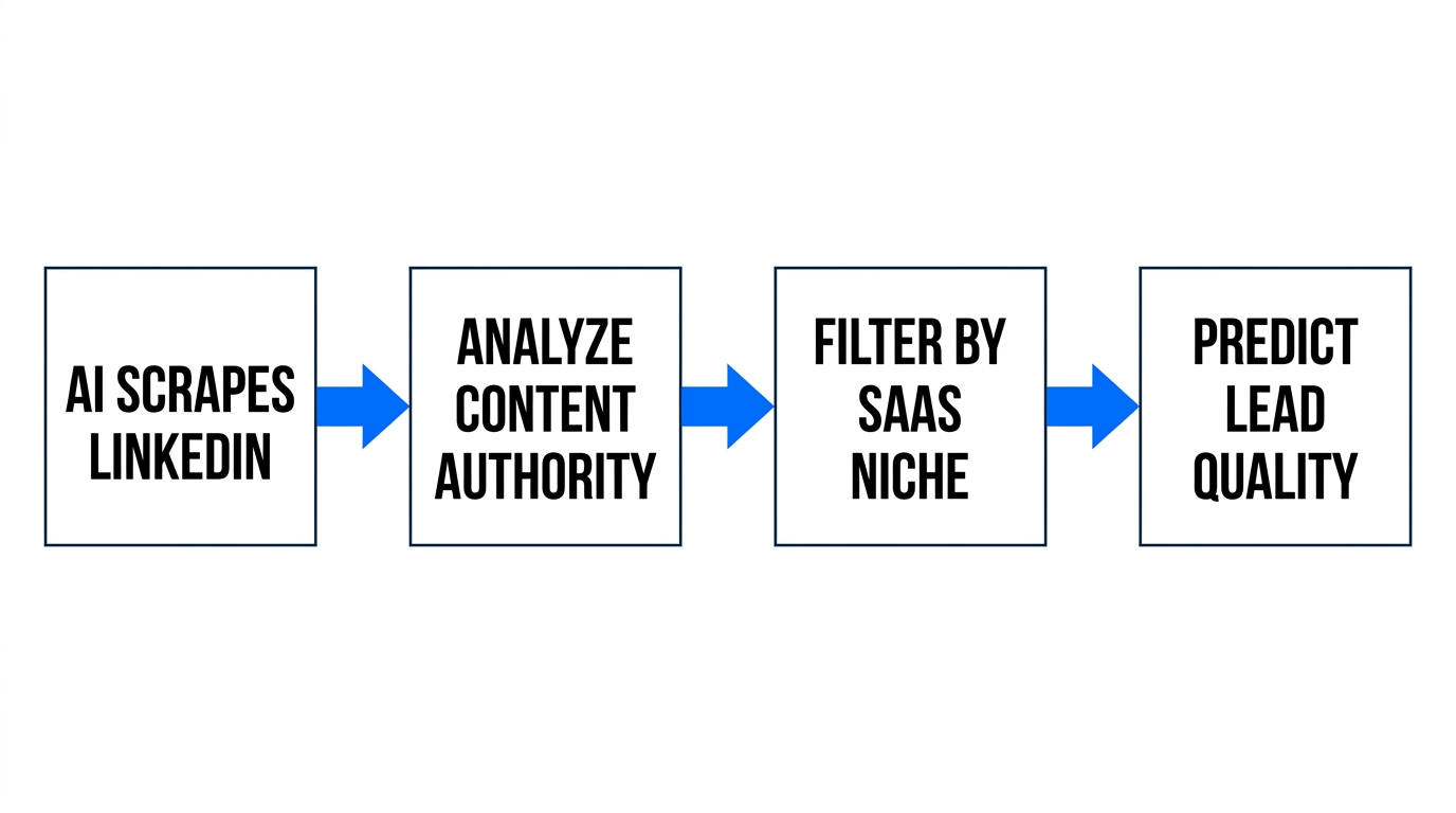AI-driven workflow for identifying and vetting high-authority B2B influencers.