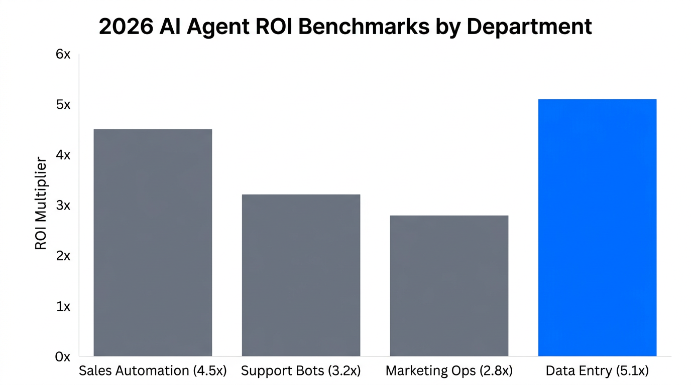 Projected ROI benchmarks for CRM-integrated AI agents in 2026.