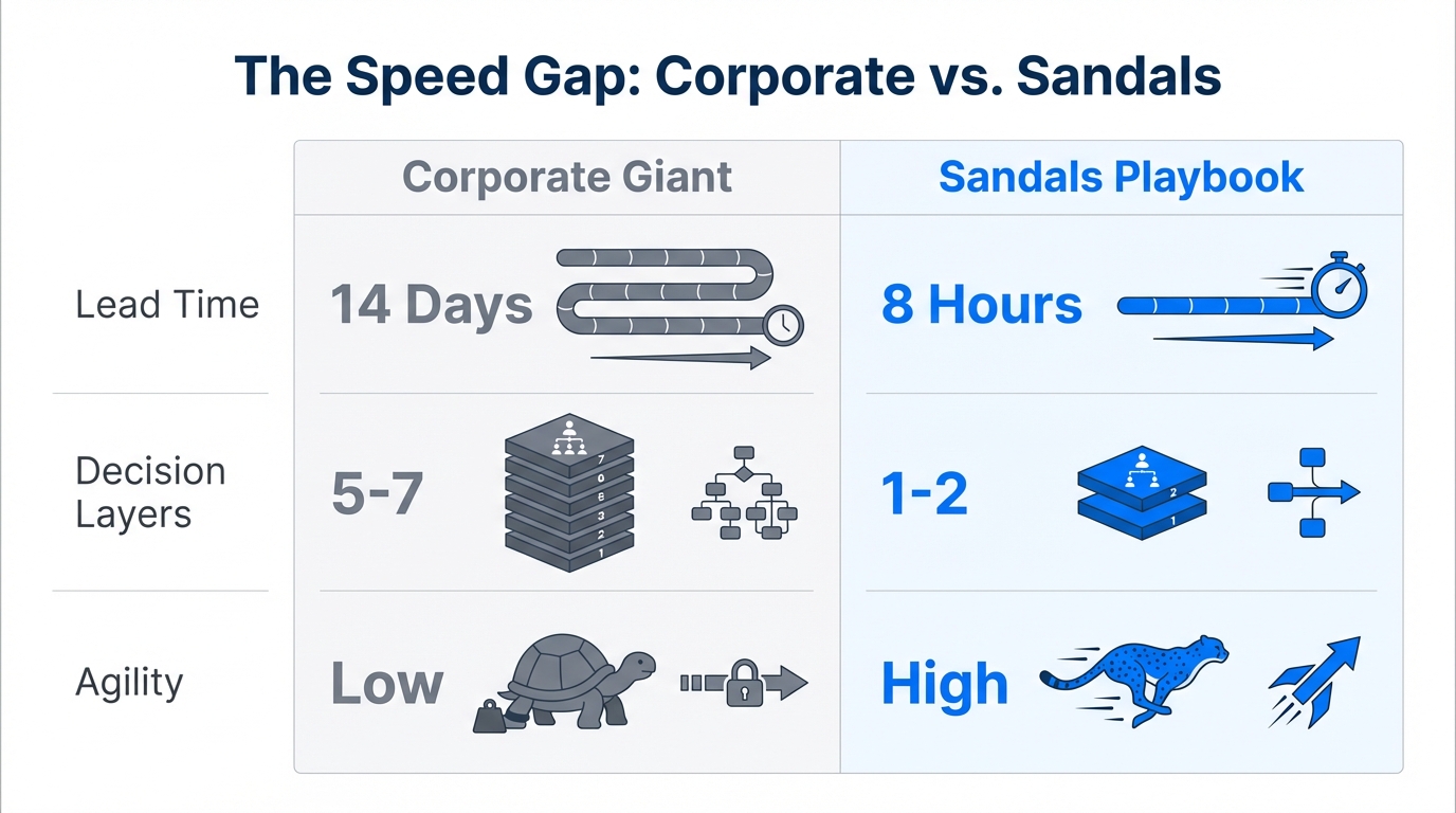 Comparison of turnaround times and decision agility between models.