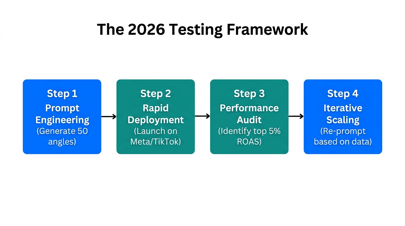 A four-step framework for high-velocity ad creative testing.