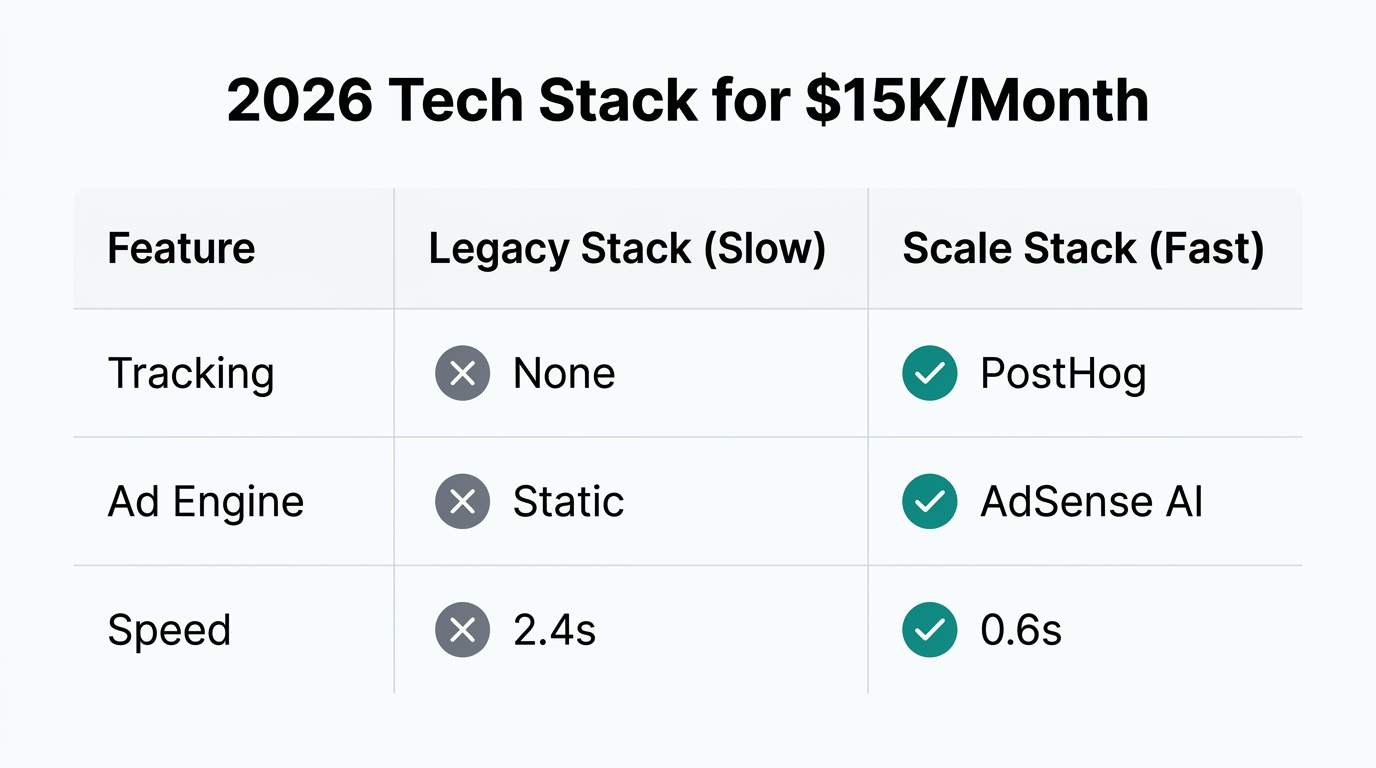 Comparison of legacy tech versus a modern scaling stack