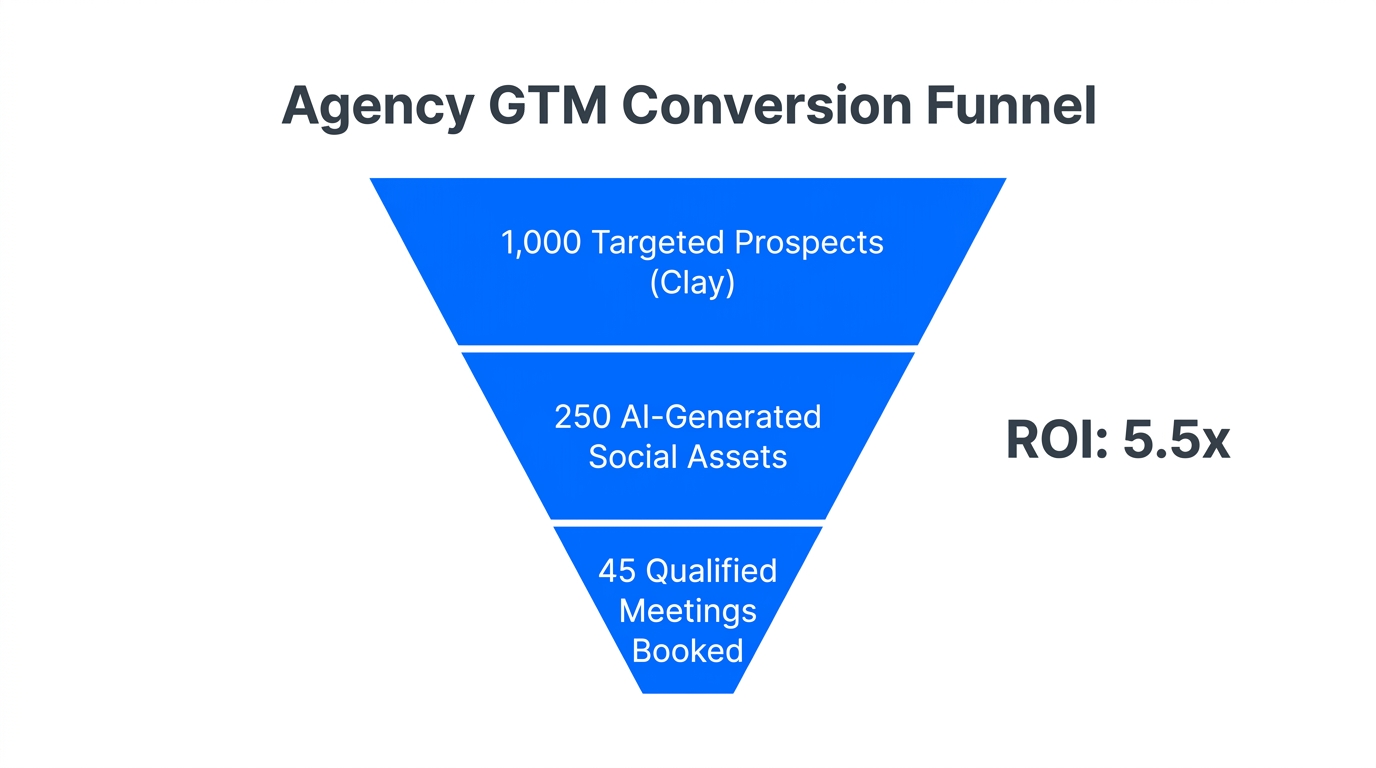 Conversion metrics for an agency using automated social-ready asset distribution.