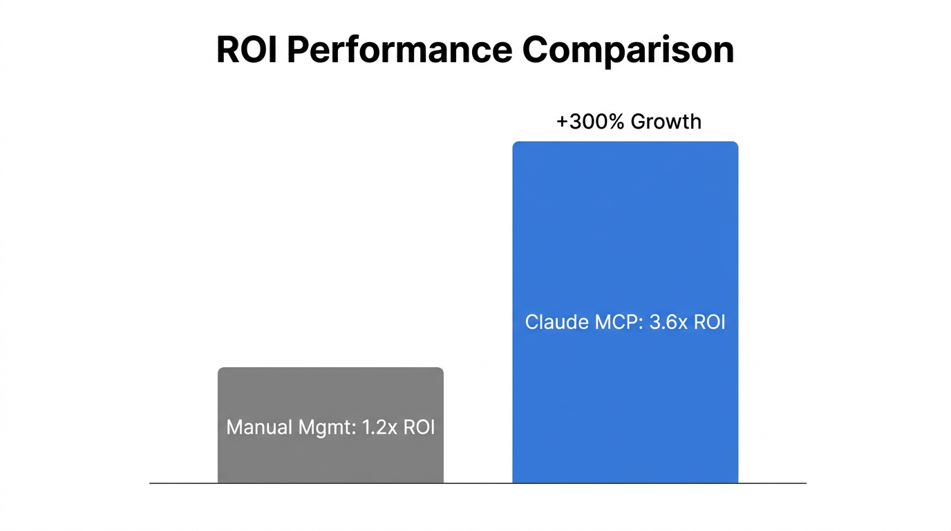 Comparison of ROI between manual management and Claude MCP automation.