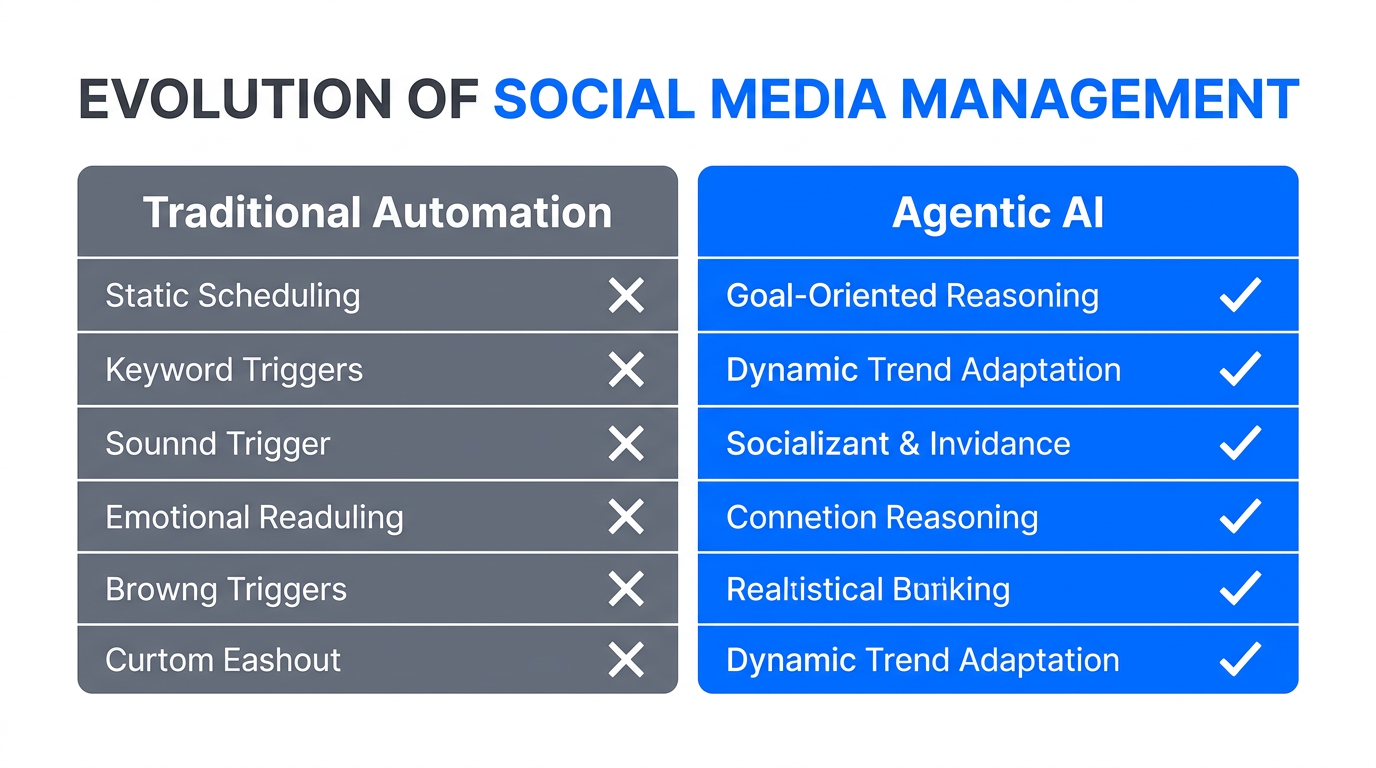 Comparison of traditional automation versus goal-oriented agentic AI systems.
