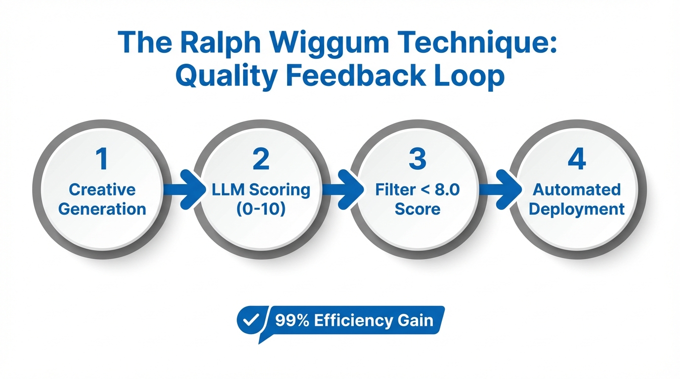 The four-step iterative loop for filtering high-performance ad creative.