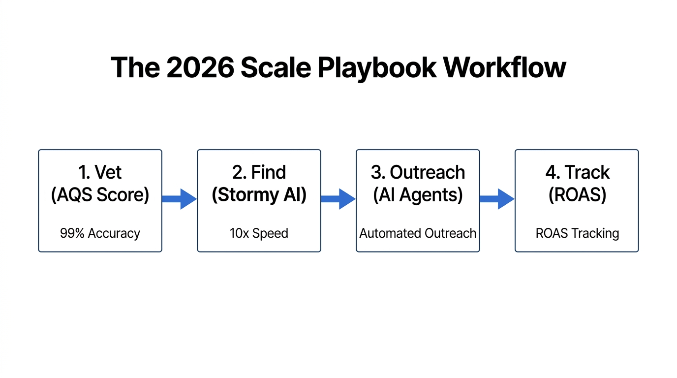 The four-step automated workflow for scaling influencer campaigns in 2026.