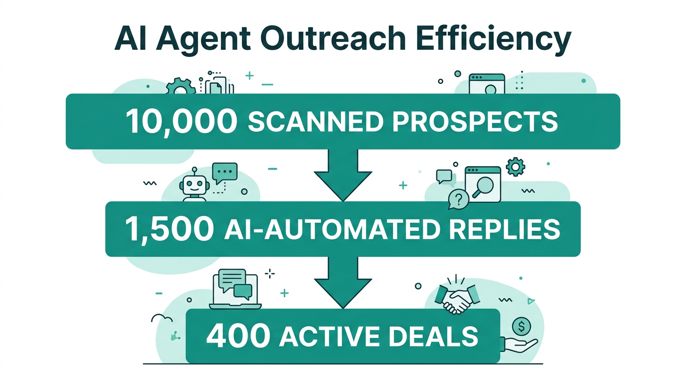 Projected conversion funnel for high-volume automated influencer outreach.