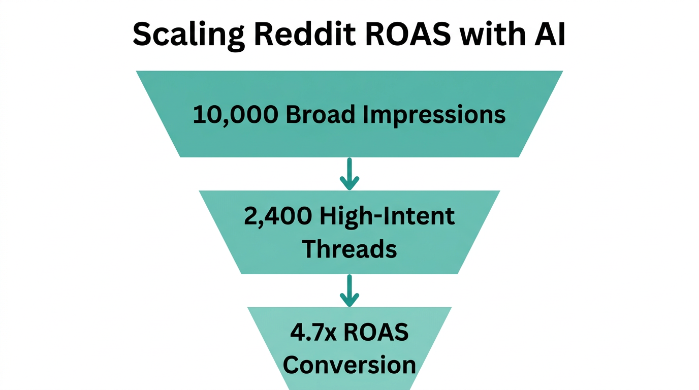 Conversion funnel demonstrating the 4.7x ROAS achievement.